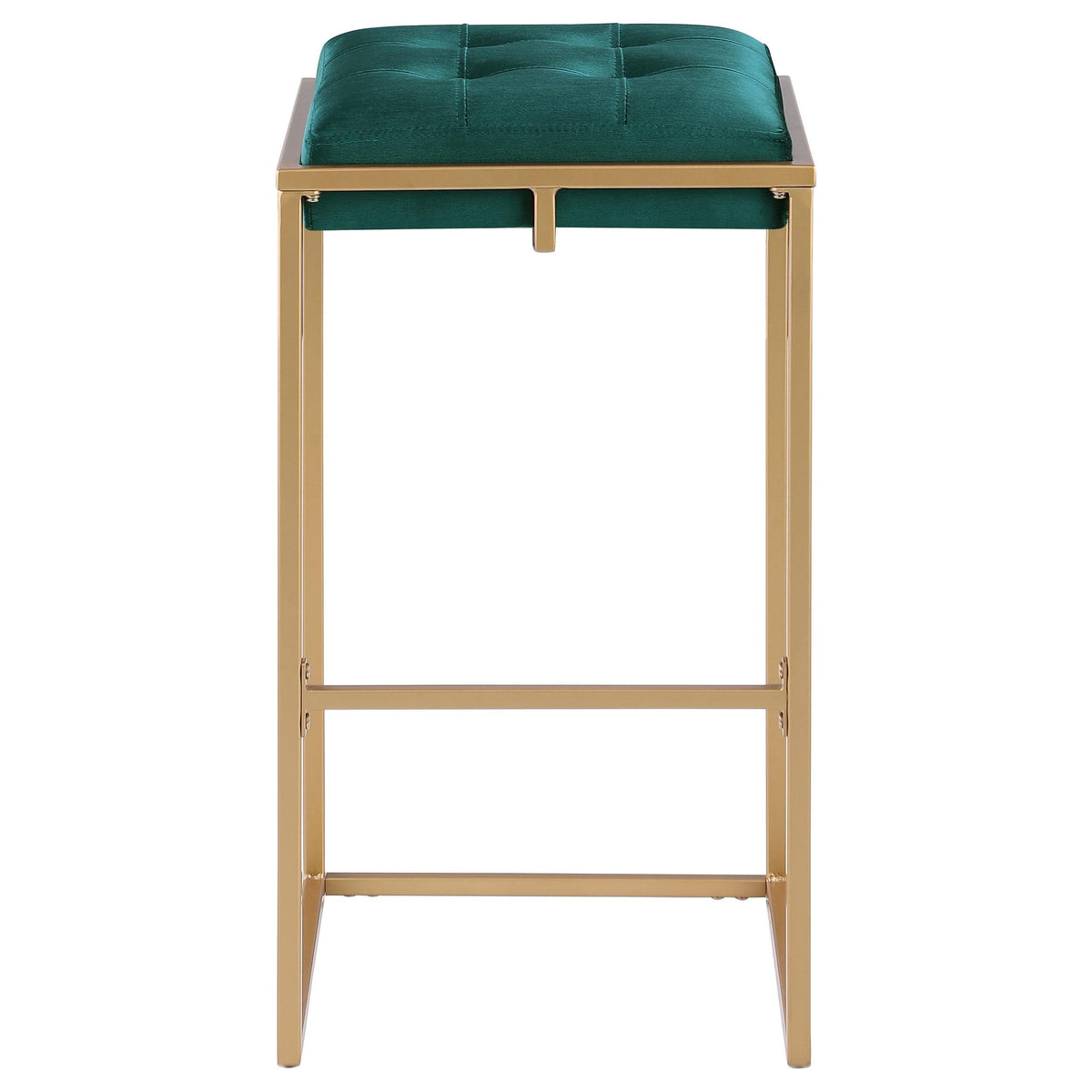 Taburete de bar tapizado sin respaldo Nadia verde (juego de 2)