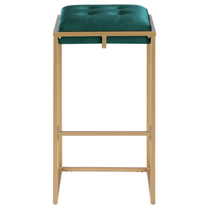Taburete de bar tapizado sin respaldo Nadia verde (juego de 2)