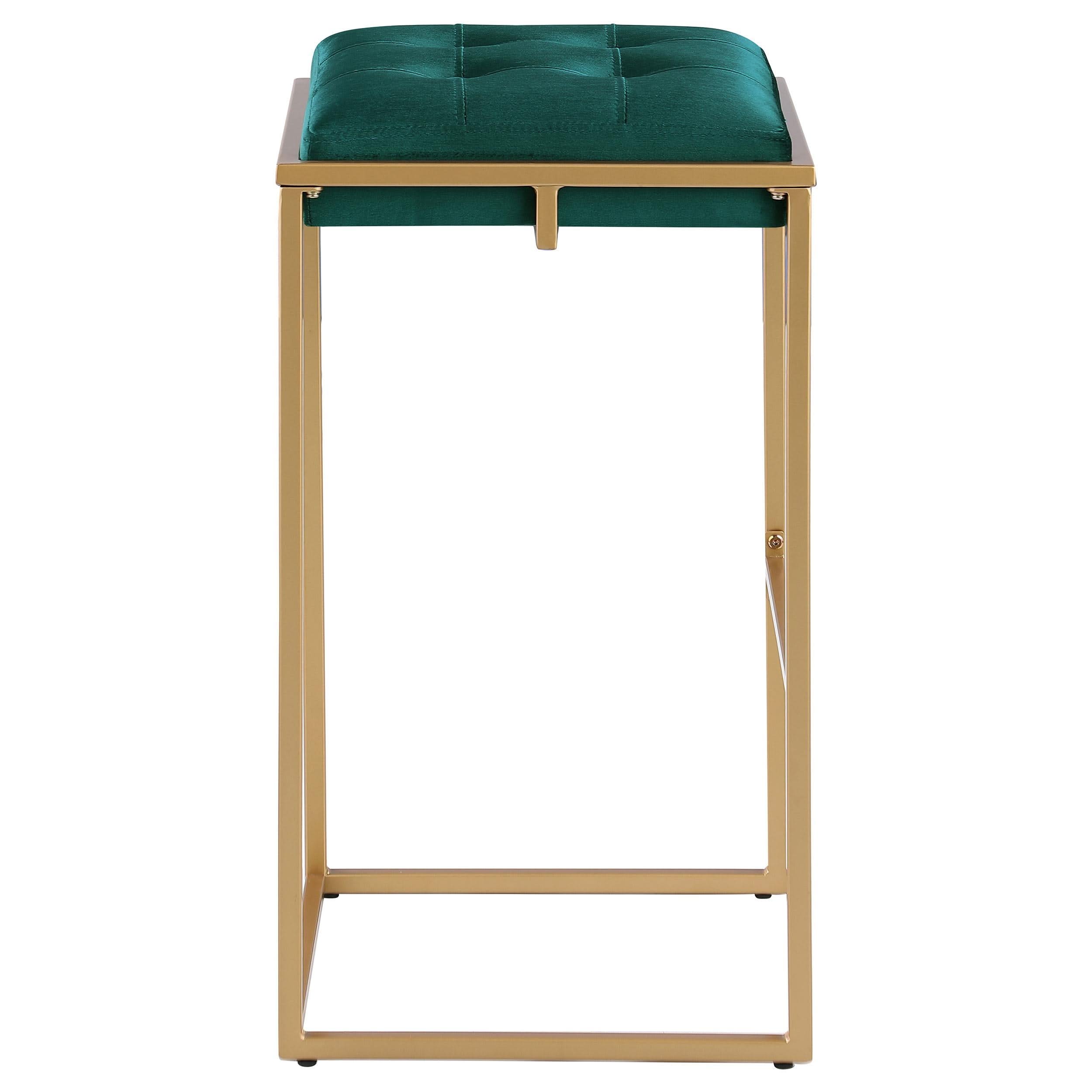 Nadia Upholstered Backless Bar Stool Green (Set of 2)