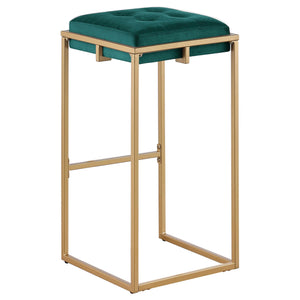 Taburete de bar tapizado sin respaldo Nadia verde (juego de 2)