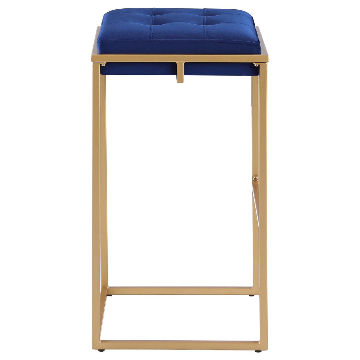 Taburete de bar tapizado sin respaldo Nadia azul (juego de 2)