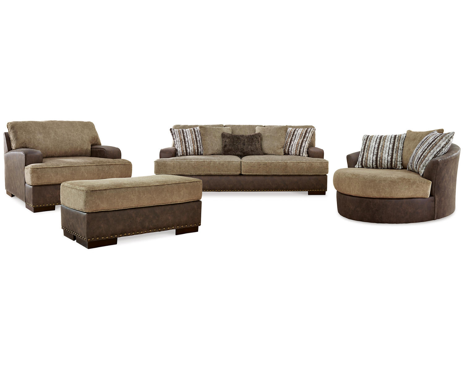 Alesbury Sofa, Oversized Chair, Swivel Chair and Ottoman