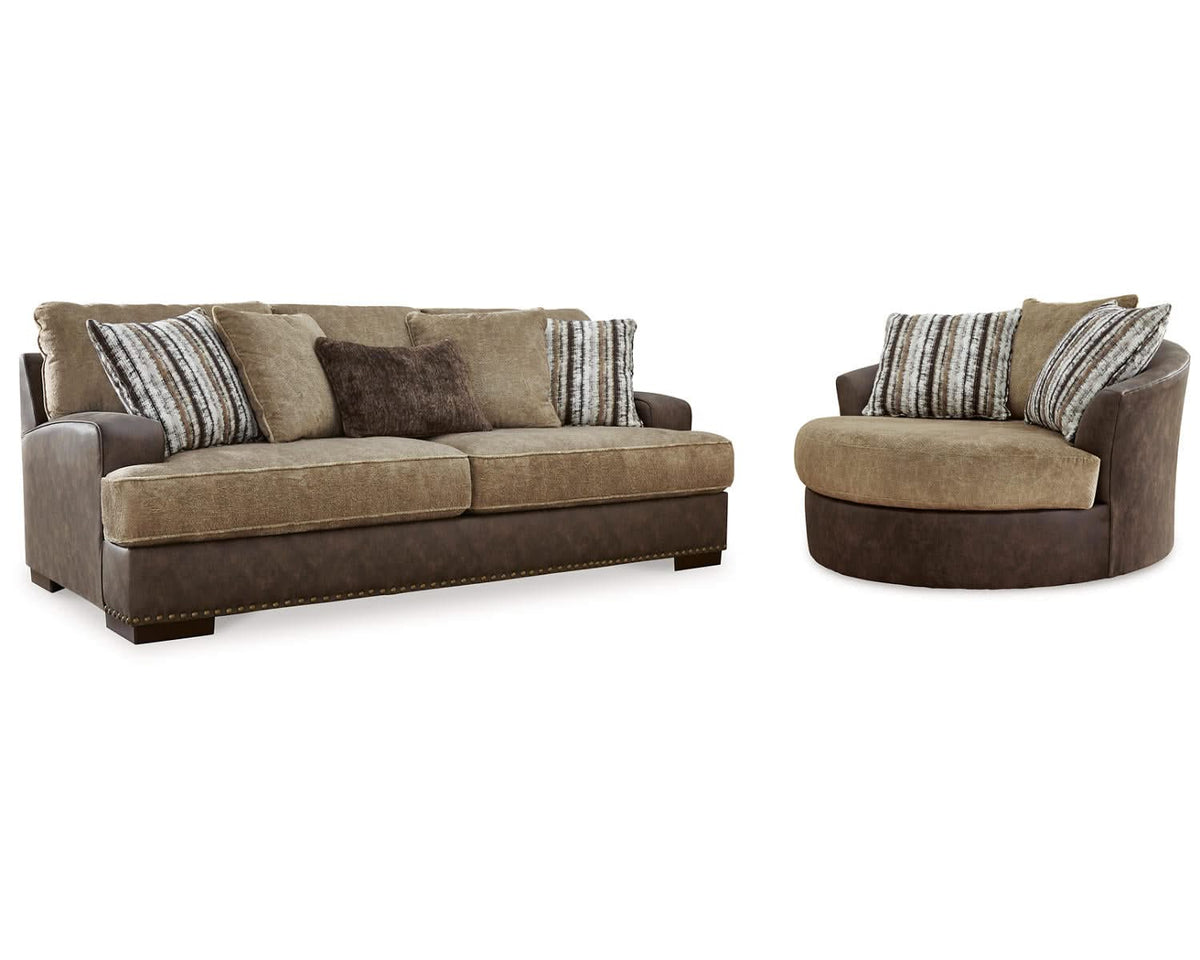 Alesbury Sofa and Oversized Swivel Accent Chair
