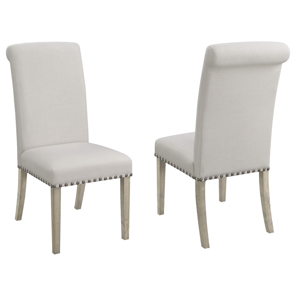 Silla de comedor tapizada en tela Salem beige (juego de 2)