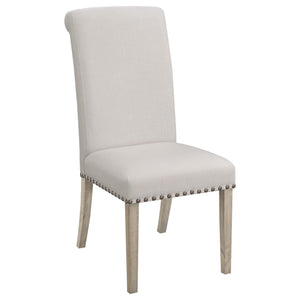 Silla de comedor tapizada en tela Salem beige (juego de 2)