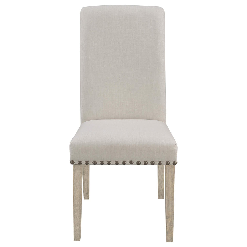Silla de comedor tapizada en tela Salem beige (juego de 2)