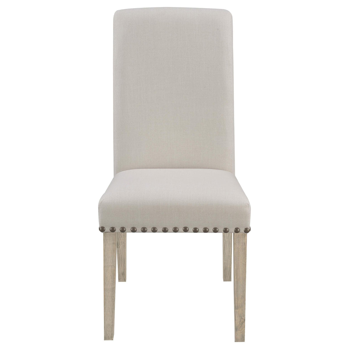 Silla de comedor tapizada en tela Salem beige (juego de 2)
