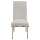 Silla de comedor tapizada en tela Salem beige (juego de 2)