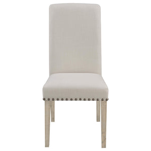 Silla de comedor tapizada en tela Salem beige (juego de 2)