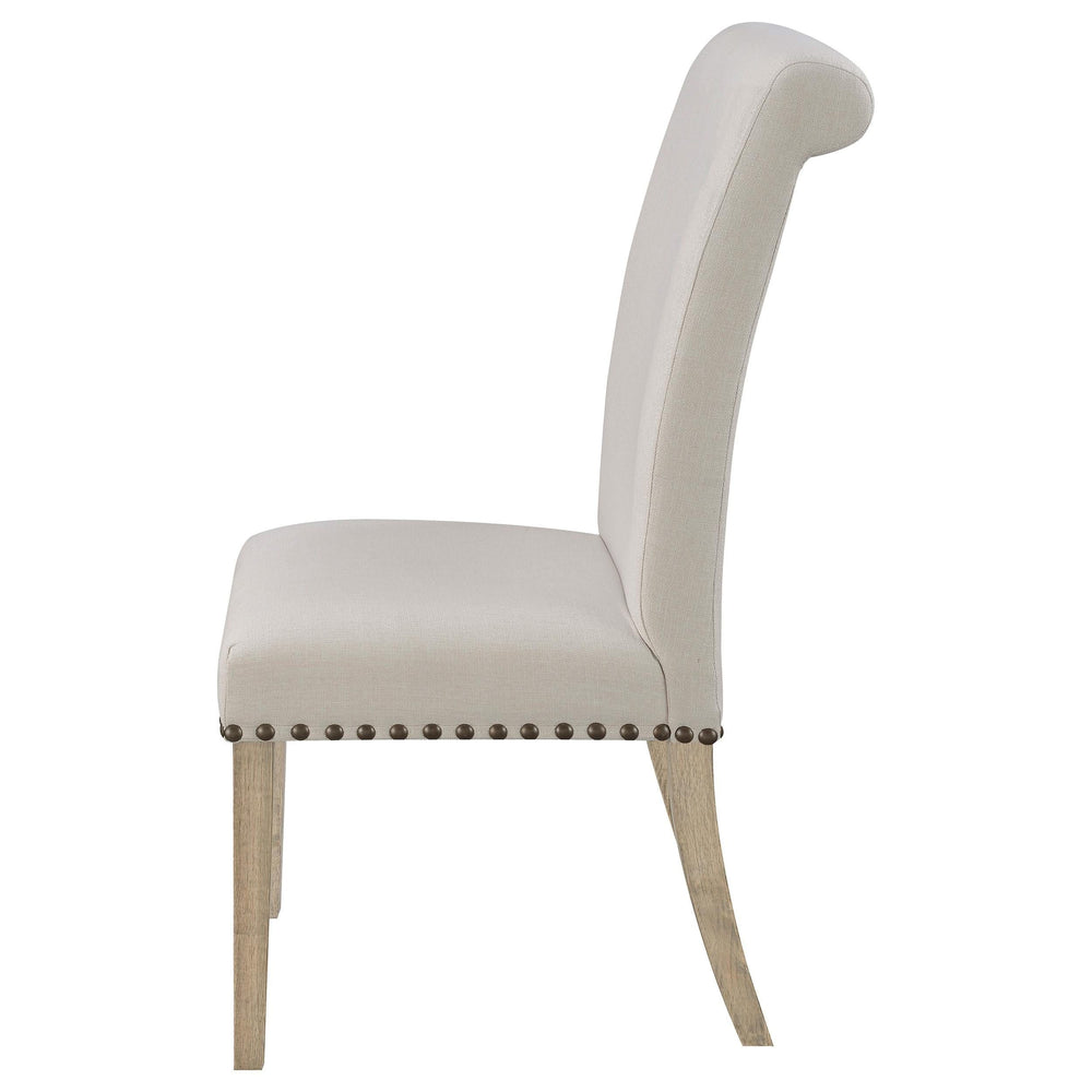 Silla de comedor tapizada en tela Salem beige (juego de 2)