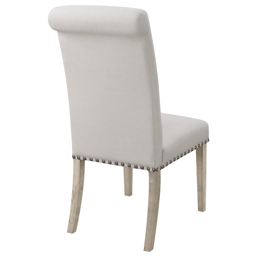 Silla de comedor tapizada en tela Salem beige (juego de 2)