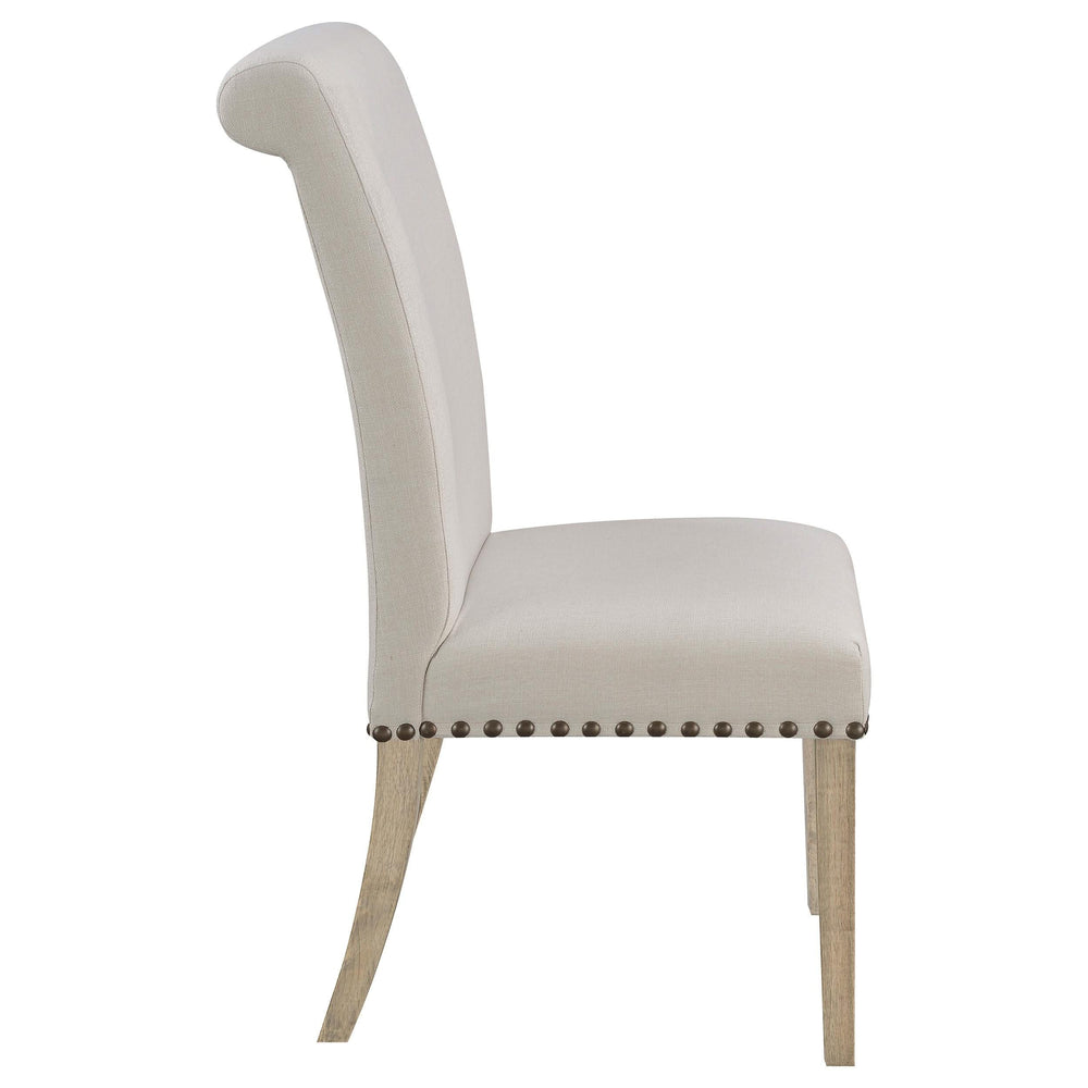 Silla de comedor tapizada en tela Salem beige (juego de 2)
