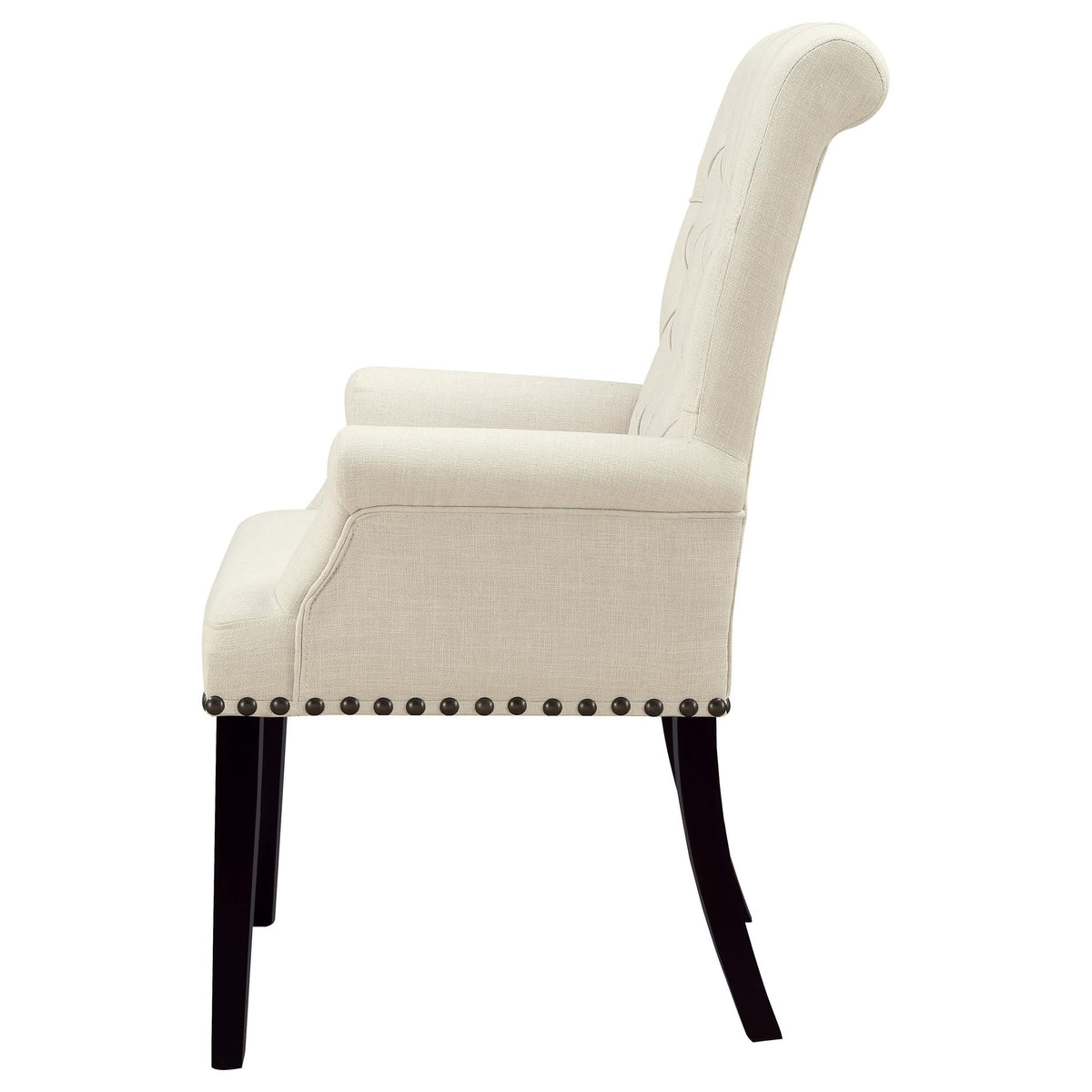 Alana Fabric Upholstered Dining Arm Chair Beige
