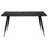 Mesa de comedor rectangular Zetta de madera de 60 pulgadas, color negro