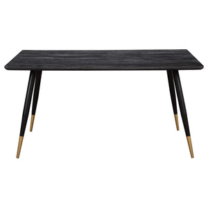 Mesa de comedor rectangular Zetta de madera de 60 pulgadas, color negro