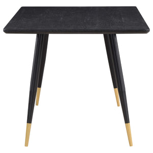 Mesa de comedor rectangular Zetta de madera de 60 pulgadas, color negro