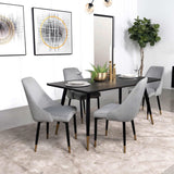 Mesa de comedor rectangular Zetta de madera de 60 pulgadas, color negro
