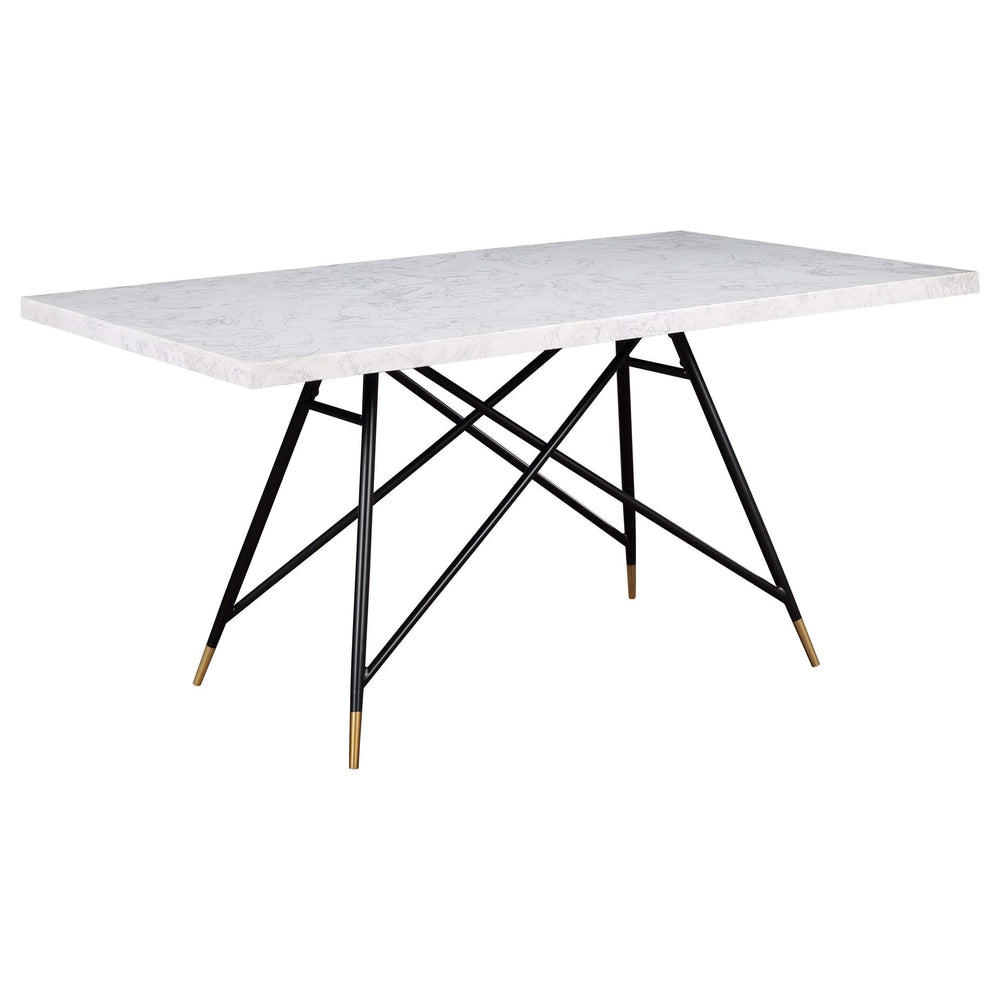 Juego de mesa de comedor Gabrielle de 5 piezas con tablero de mármol blanco y gris
