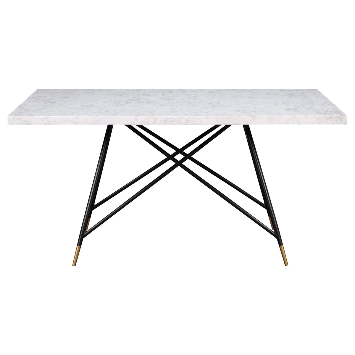 Juego de mesa de comedor Gabrielle de 5 piezas con tablero de mármol blanco y gris