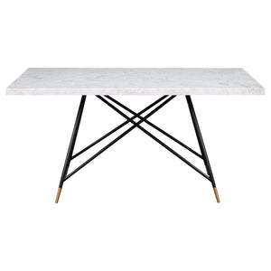 Juego de mesa de comedor Gabrielle de 5 piezas con tablero de mármol blanco y gris
