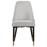 Juego de mesa de comedor Gabrielle de 5 piezas con tablero de mármol blanco y gris