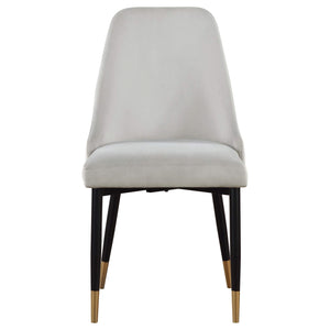 Juego de mesa de comedor Gabrielle de 5 piezas con tablero de mármol blanco y gris
