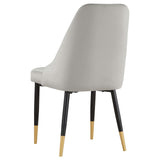Juego de mesa de comedor Gabrielle de 5 piezas con tablero de mármol blanco y gris