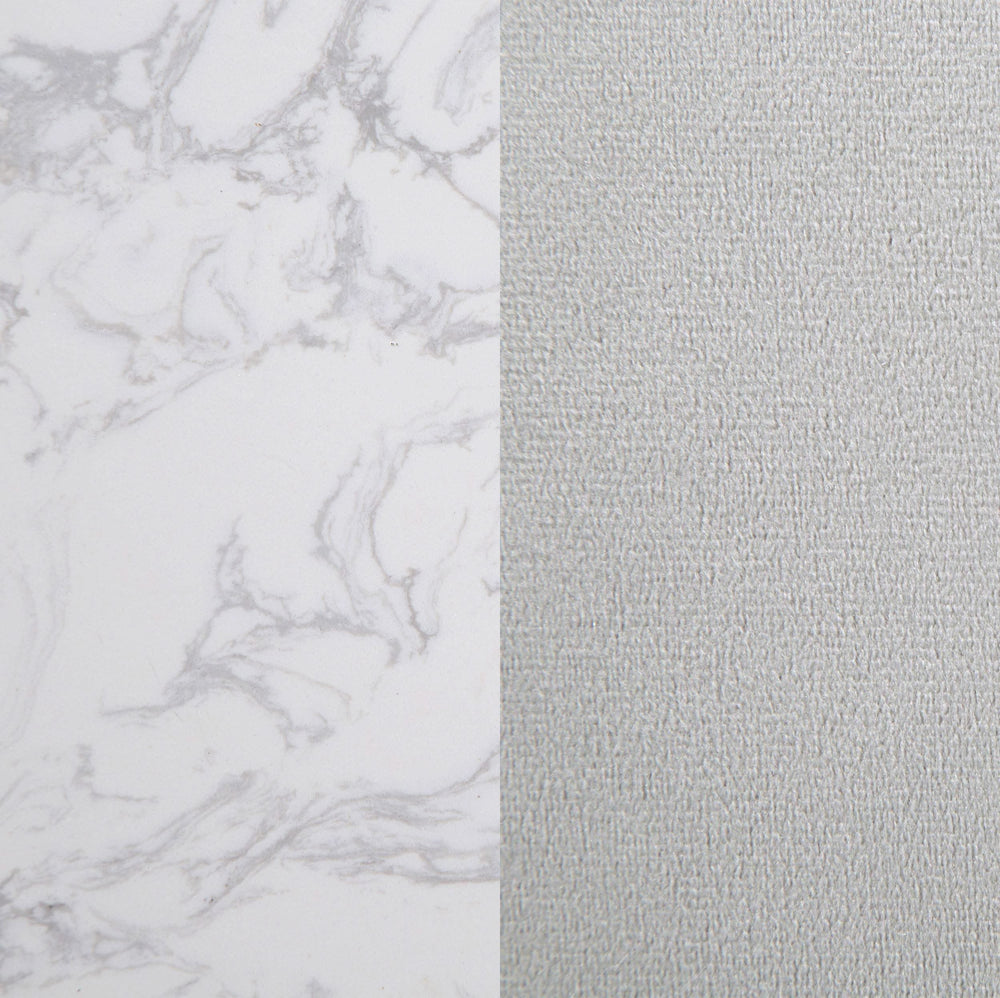Juego de mesa de comedor Gabrielle de 5 piezas con tablero de mármol blanco y gris