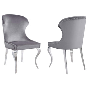 Silla de comedor tapizada Cheyanne gris (juego de 2)