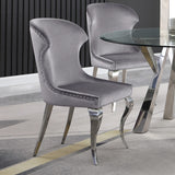 Silla de comedor tapizada Cheyanne gris (juego de 2)