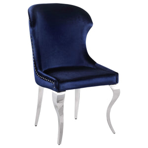 Silla de comedor tapizada Cheyanne azul tinta (juego de 2)