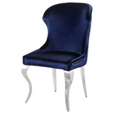 Silla de comedor tapizada Cheyanne azul tinta (juego de 2)