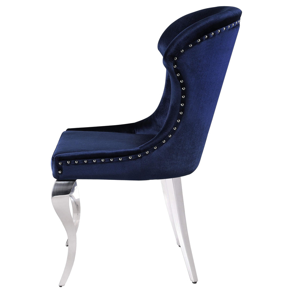 Silla de comedor tapizada Cheyanne azul tinta (juego de 2)