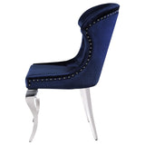 Silla de comedor tapizada Cheyanne azul tinta (juego de 2)