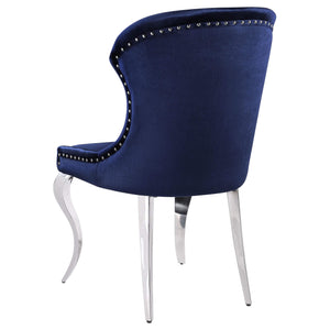 Silla de comedor tapizada Cheyanne azul tinta (juego de 2)