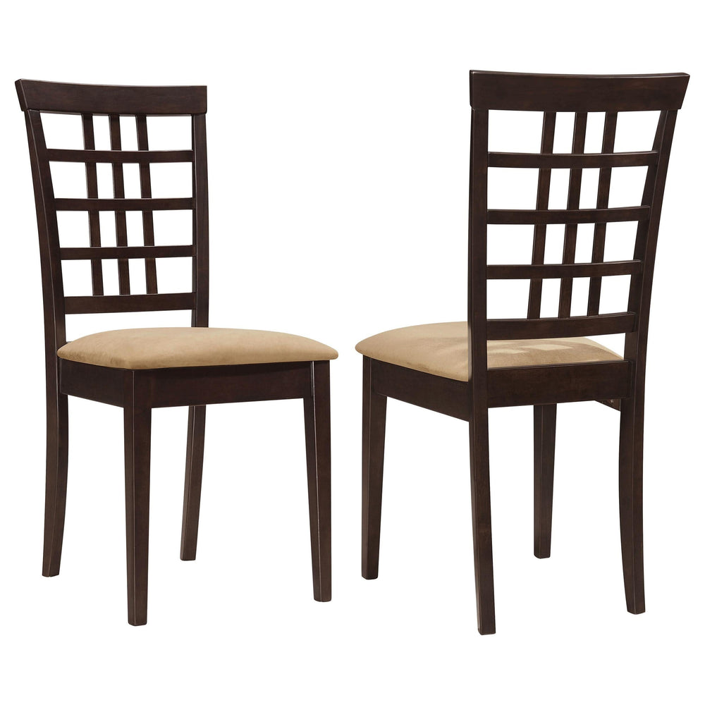 Silla de comedor Kelso con respaldo enrejado, color capuchino (juego de 2)
