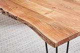 Mesa de comedor Sherman de 71 pulgadas con borde natural de acacia natural