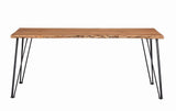 Mesa de comedor Sherman de 71 pulgadas con borde natural de acacia natural
