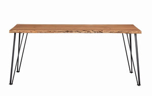 Mesa de comedor Sherman de 71 pulgadas con borde natural de acacia natural
