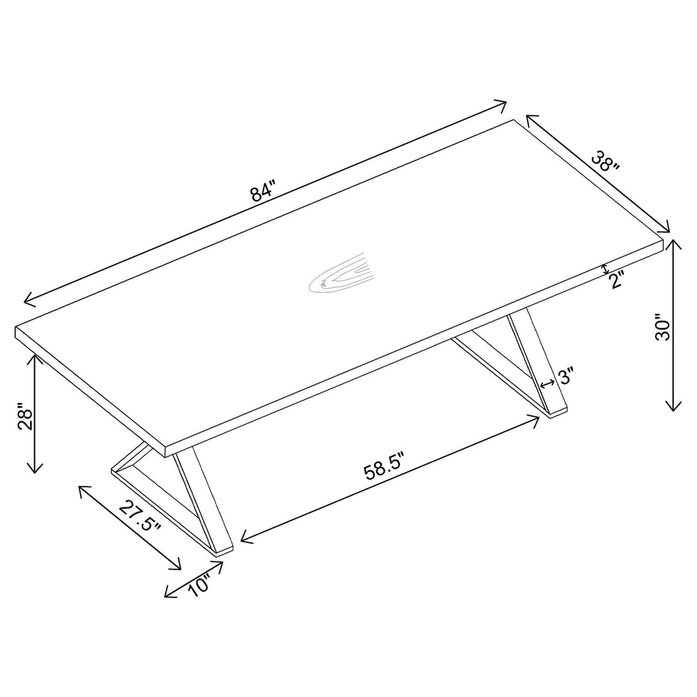 Juego de comedor rectangular Conway de 7 piezas en nogal oscuro y oro envejecido