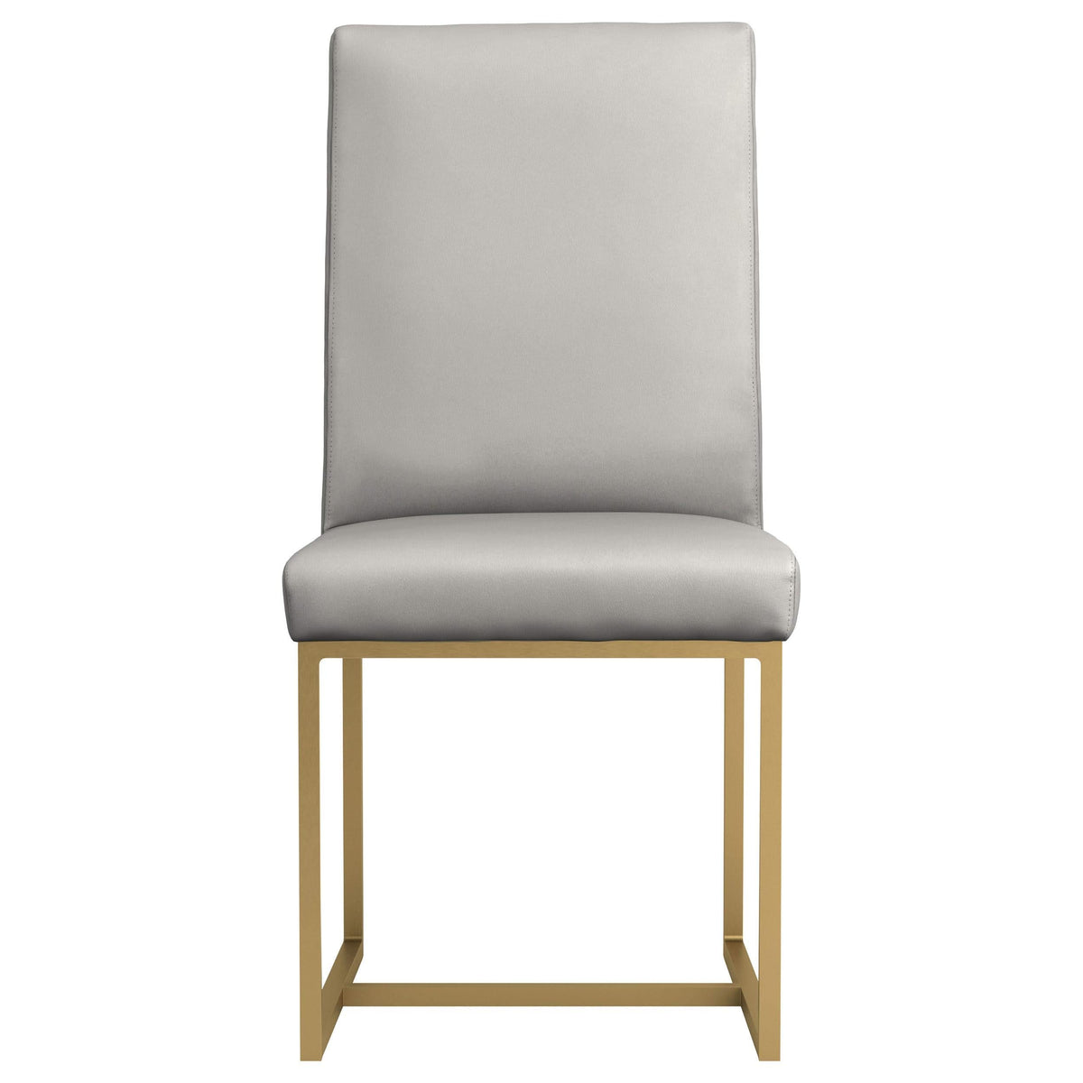 Sillas de comedor Conway tapizadas en gris y dorado envejecido (juego de 2)