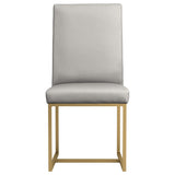 Sillas de comedor Conway tapizadas en gris y dorado envejecido (juego de 2)