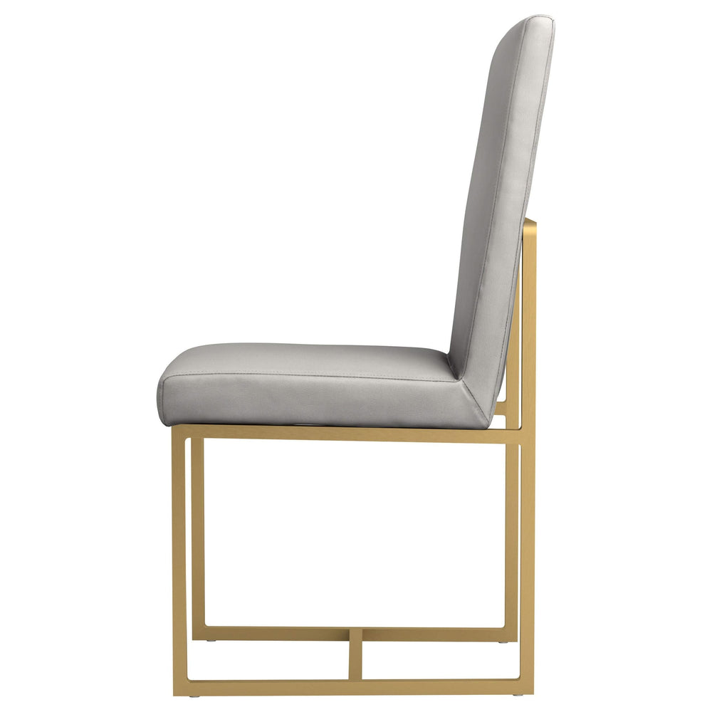 Sillas de comedor Conway tapizadas en gris y dorado envejecido (juego de 2)