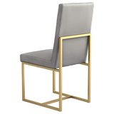 Sillas de comedor Conway tapizadas en gris y dorado envejecido (juego de 2)