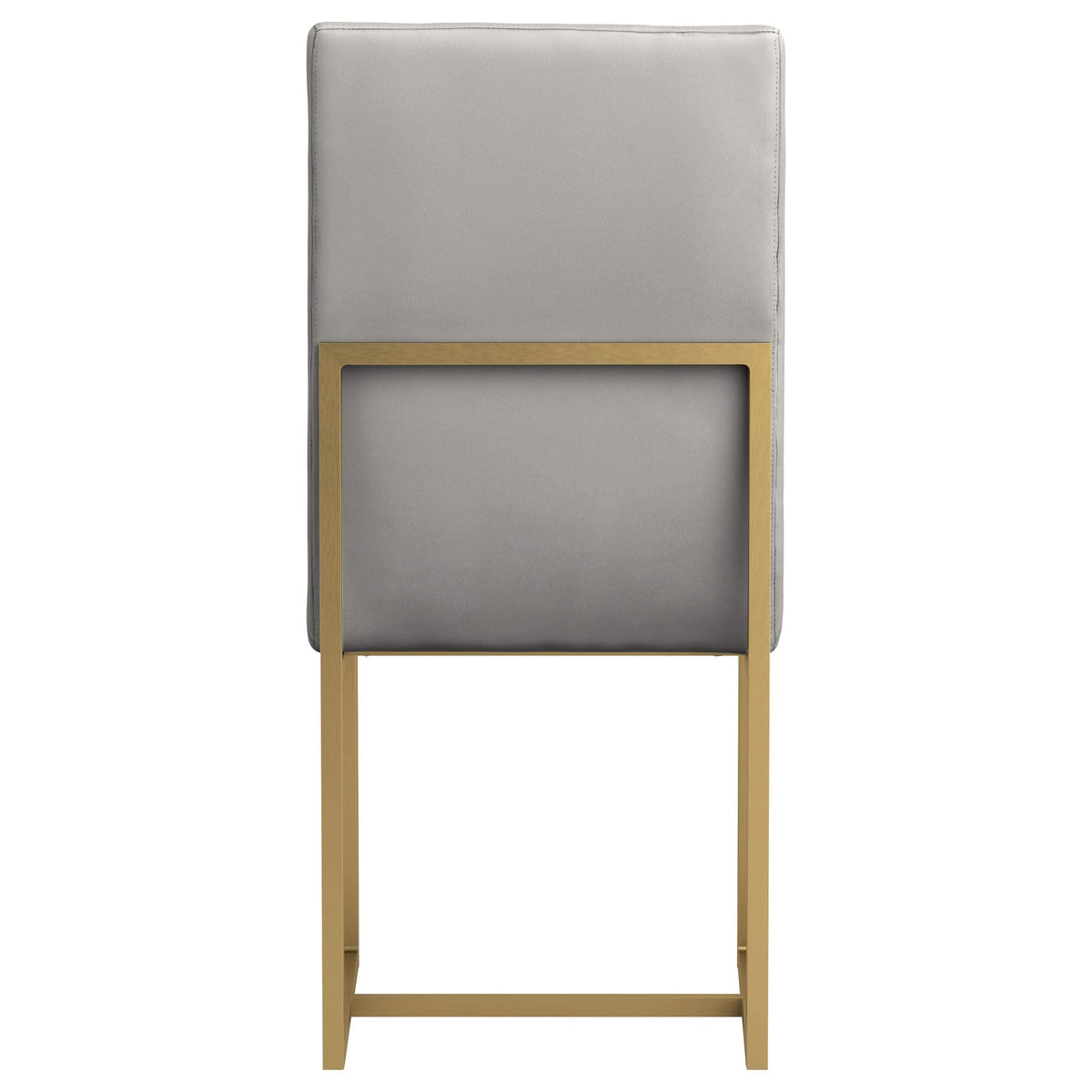 Sillas de comedor Conway tapizadas en gris y dorado envejecido (juego de 2)
