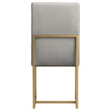 Sillas de comedor Conway tapizadas en gris y dorado envejecido (juego de 2)