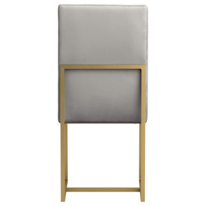 Sillas de comedor Conway tapizadas en gris y dorado envejecido (juego de 2)