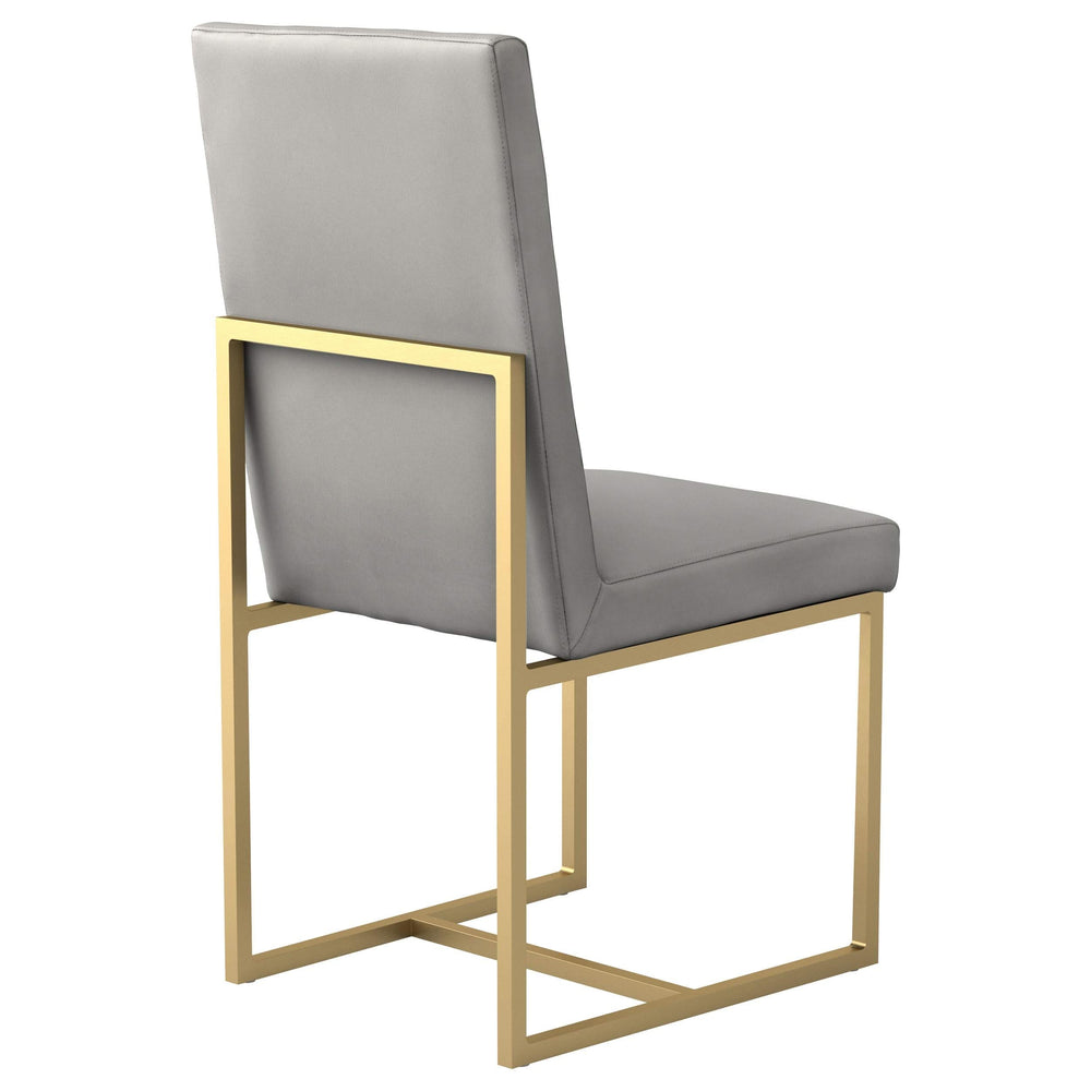 Sillas de comedor Conway tapizadas en gris y dorado envejecido (juego de 2)