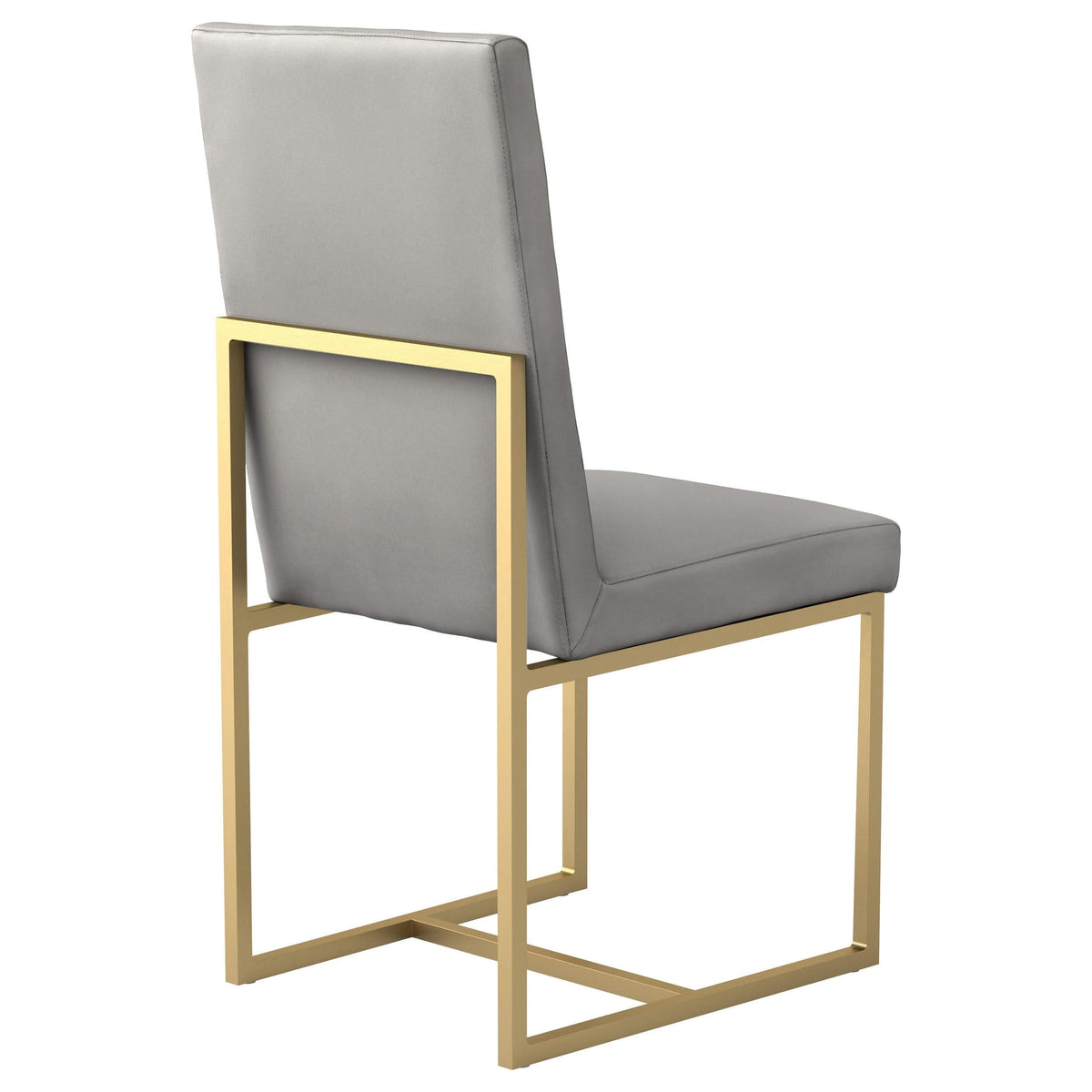 Sillas de comedor Conway tapizadas en gris y dorado envejecido (juego de 2)