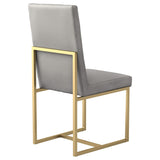 Sillas de comedor Conway tapizadas en gris y dorado envejecido (juego de 2)
